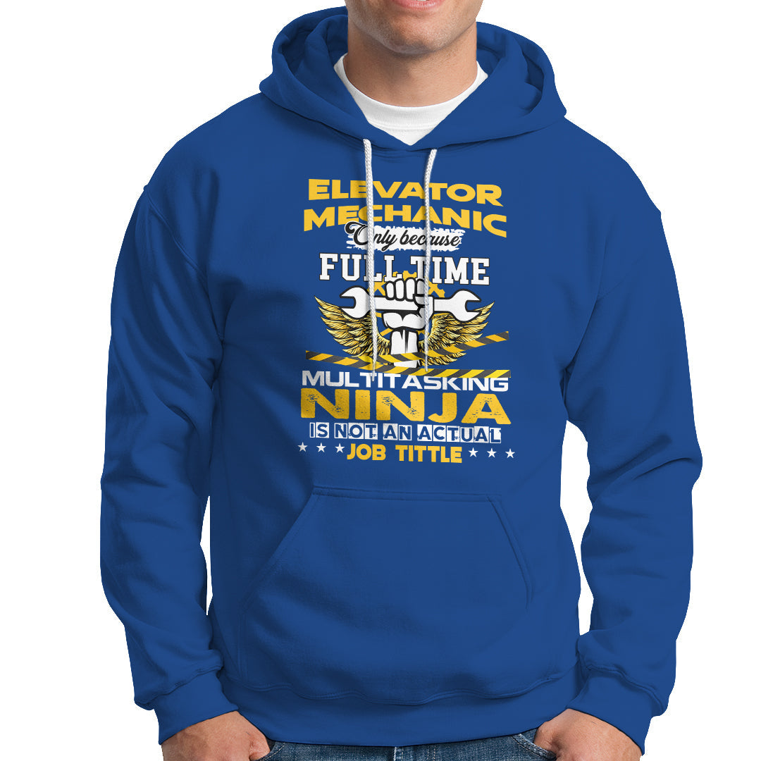 Royal blue zipless hoodie with front graphic print and kangaroo pocket, drawstring hood