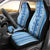 Tunisian Mosaic Pattern Car Seat Cover with Blue Stripes and Traditional Tile Design