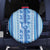 Tunisian Mosaic Pattern Spare Tire Cover with Blue Stripes and Traditional Tile Design