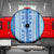 Tunisian Mosaic Pattern Spare Tire Cover with Blue Stripes and Traditional Tile Design
