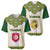 Tunisia Flag Traditional Tribal Pattern Green and White Pullover Baseball Jersey with National Crest and Emblem