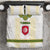 Tunisia Flag Traditional Tribal Pattern Green and White Pullover Bedding Set with National Crest and Emblem