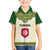 Tunisia Flag Traditional Tribal Pattern Green and White Pullover Family Matching Long Sleeve Bodycon Dress and Hawaiian Shirt with National Crest and Emblem