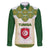 Tunisia Flag Traditional Tribal Pattern Green and White Pullover Family Matching Puletasi and Hawaiian Shirt with National Crest and Emblem
