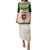 Tunisia Flag Traditional Tribal Pattern Green and White Pullover Family Matching Puletasi and Hawaiian Shirt with National Crest and Emblem