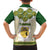 Tunisia Flag Traditional Tribal Pattern Green and White Pullover Family Matching Summer Maxi Dress and Hawaiian Shirt with National Crest and Emblem