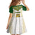 Tunisia Flag Traditional Tribal Pattern Green and White Pullover Family Matching Summer Maxi Dress and Hawaiian Shirt with National Crest and Emblem