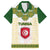 Tunisia Flag Traditional Tribal Pattern Green and White Pullover Family Matching Summer Maxi Dress and Hawaiian Shirt with National Crest and Emblem