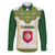 Tunisia Flag Traditional Tribal Pattern Green and White Pullover Family Matching Summer Maxi Dress and Hawaiian Shirt with National Crest and Emblem