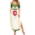 Tunisia Flag Traditional Tribal Pattern Green and White Pullover Family Matching Summer Maxi Dress and Hawaiian Shirt with National Crest and Emblem