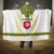 Tunisia Flag Traditional Tribal Pattern Green and White Pullover Hooded Blanket with National Crest and Emblem