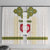 Tunisia Flag Traditional Tribal Pattern Green and White Pullover Window Curtain with National Crest and Emblem