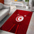 Tunisia National Flag Area Rug with Crescent Star Emblem and Red Sport Design