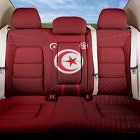 Tunisia National Flag Back Car Seat Cover with Crescent Star Emblem and Red Sport Design