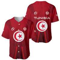 Tunisia National Flag Baseball Jersey with Crescent Star Emblem and Red Sport Design