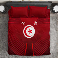 Tunisia National Flag Bedding Set with Crescent Star Emblem and Red Sport Design