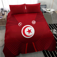 Tunisia National Flag Bedding Set with Crescent Star Emblem and Red Sport Design