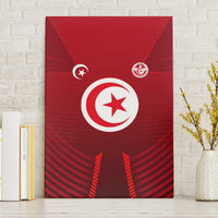 Tunisia National Flag Canvas Wall Art with Crescent Star Emblem and Red Sport Design