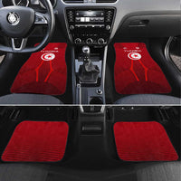 Tunisia National Flag Car Mats with Crescent Star Emblem and Red Sport Design