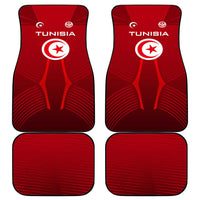 Tunisia National Flag Car Mats with Crescent Star Emblem and Red Sport Design