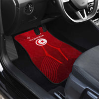 Tunisia National Flag Car Mats with Crescent Star Emblem and Red Sport Design