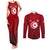 Tunisia National Flag Couples Matching Tank Maxi Dress and Long Sleeve Button Shirt with Crescent Star Emblem and Red Sport Design