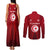 Tunisia National Flag Couples Matching Tank Maxi Dress and Long Sleeve Button Shirt with Crescent Star Emblem and Red Sport Design