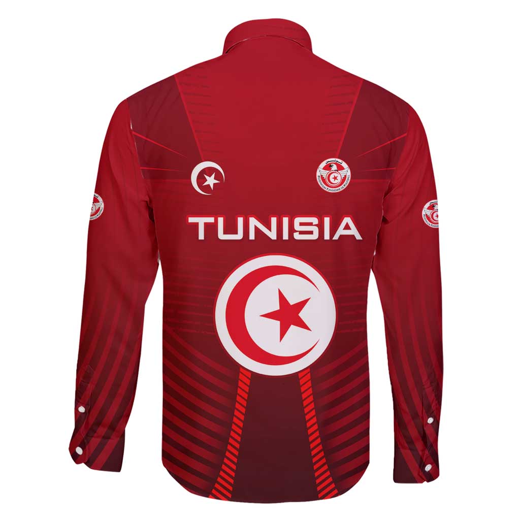 Tunisia National Flag Family Matching Short Sleeve Bodycon Dress and Hawaiian Shirt with Crescent Star Emblem and Red Sport Design