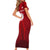 Tunisia National Flag Family Matching Short Sleeve Bodycon Dress and Hawaiian Shirt with Crescent Star Emblem and Red Sport Design