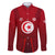 Tunisia National Flag Family Matching Summer Maxi Dress and Hawaiian Shirt with Crescent Star Emblem and Red Sport Design