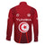 Tunisia National Flag Family Matching Summer Maxi Dress and Hawaiian Shirt with Crescent Star Emblem and Red Sport Design