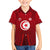 Tunisia National Flag Family Matching Summer Maxi Dress and Hawaiian Shirt with Crescent Star Emblem and Red Sport Design