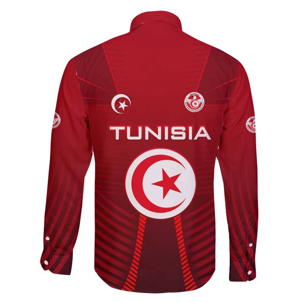 Tunisia National Flag Family Matching Tank Maxi Dress and Hawaiian Shirt with Crescent Star Emblem and Red Sport Design