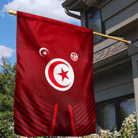 Tunisia National Flag Garden Flag with Crescent Star Emblem and Red Sport Design