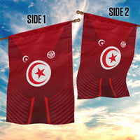 Tunisia National Flag Garden Flag with Crescent Star Emblem and Red Sport Design