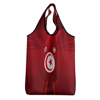 Tunisia National Flag Grocery Bag with Crescent Star Emblem and Red Sport Design