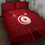 Tunisia National Flag Quilt Bed Set with Crescent Star Emblem and Red Sport Design