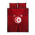 Tunisia National Flag Quilt Bed Set with Crescent Star Emblem and Red Sport Design