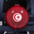 Tunisia National Flag Spare Tire Cover with Crescent Star Emblem and Red Sport Design