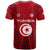 Tunisia National Flag T Shirt with Crescent Star Emblem and Red Sport Design