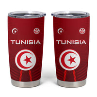 Tunisia National Flag Tumbler Cup with Crescent Star Emblem and Red Sport Design