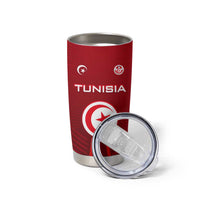 Tunisia National Flag Tumbler Cup with Crescent Star Emblem and Red Sport Design