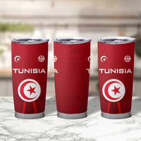 Tunisia National Flag Tumbler Cup with Crescent Star Emblem and Red Sport Design