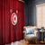 Tunisia National Flag Window Curtain with Crescent Star Emblem and Red Sport Design