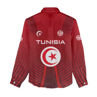 Tunisia National Flag Women Casual Shirt with Crescent Star Emblem and Red Sport Design
