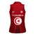 Tunisia National Flag Women Sleeveless Polo Shirt with Crescent Star Emblem and Red Sport Design