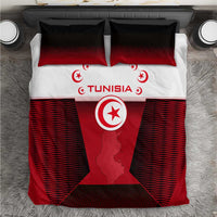 Tunisia Patriotic Bedding Set with National Crest, Crescent Star and Country Map