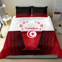 Tunisia Patriotic Bedding Set with National Crest, Crescent Star and Country Map