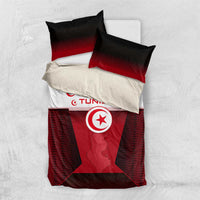 Tunisia Patriotic Bedding Set with National Crest, Crescent Star and Country Map