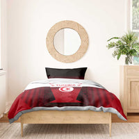 Tunisia Patriotic Bedding Set with National Crest, Crescent Star and Country Map